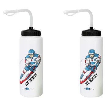 ELOS-2X 1000ML бутилка за вода за хокей на лед Преносима футболна бутилка с висок капацитет Бутилка за лакрос Класически дизайн Спортна бутилка B