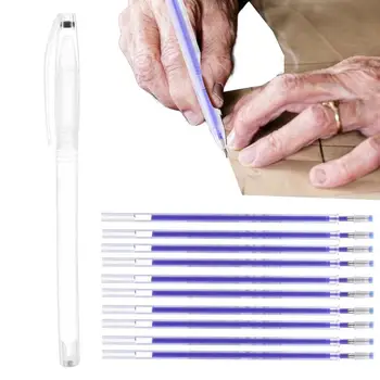 Fabric маркер изчезващи мастило плат писалки за шиене изтриваеми с 10 пълнители прошиващи маркер набор висока температура изчезва писалка