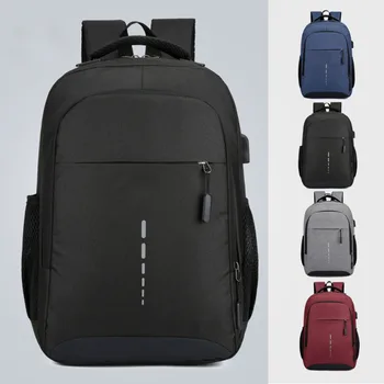 Fashion Simple Men's Business Backpack Водоустойчива пътническа чанта за жени Раници за лаптоп Ученически чанти с USB ежедневие