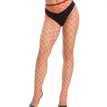 Fashion Womens High Waist Tights Elastic Pantyhose Seamless Hollow Out Leggings Thin Slim Fishnet Stockings for Clubwear Party