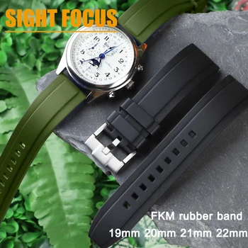 FKM гумени щифтове за бързо освобождаване Лента за часовник за дълги разстояния Каишка за часовник 19mm 20mm 21mm 22mm Fluoro каучук Гмуркане гривни Divers Watch
