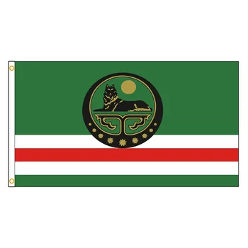 FLAGDOM 90x150cm Чеченска република флаг полиестер отпечатани банер за декор