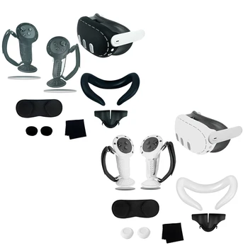 For Meta Quest 3 Силиконов контролер за разширяване на лицевия капак Силиконов защитен капак Капак на обектива Подложка за нос VR аксесоари