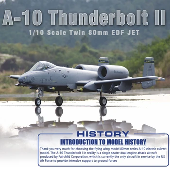 Freewing RC самолет Twin 80mm A-10 A10 PNP и комплект със серво Thunderbolt II 
