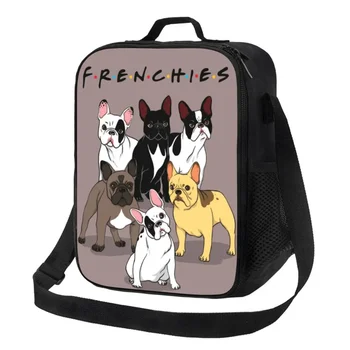 Funny Frenchies Френски булдог топлоизолирани обяд чанта жени куче животно преносим обяд контейнер пикник Бенто храна кутия
