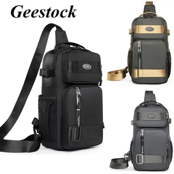 Geestock водоустойчива мъжка чанта за рамо на открито Crossbody прашка чанти голям капацитет пътуване спорт пратеник чанта гърдите чанта 크로스백