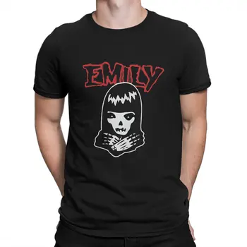 Gothic Misfits T Shirts Мъжки памучни хумористични тениски Яка Емили Странният анимационен филм Идея за подарък за дрехи с къс ръкав