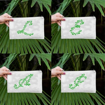 Green Leaf Освежаващо писмо Козметични чанти Козметичен калъф Пътуване за многократна употреба грим чанта платно червило чанта молив чанти грим