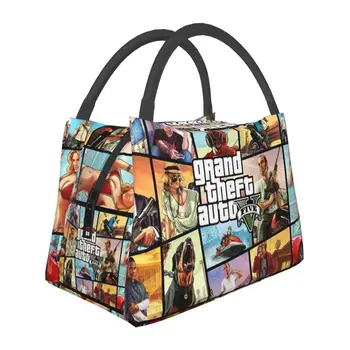 GTA 5 видео игра изолирани чанти за обяд за жени водоустойчив Grand Theft Auto охладител термичен обяд мъкна работа пикник