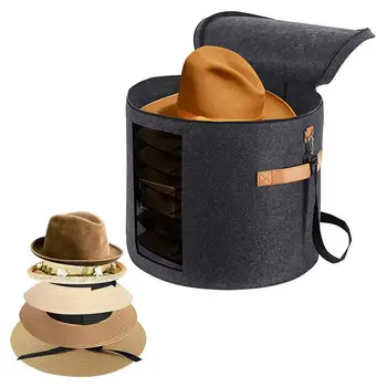 Hat кутия за съхранение Филц държач чанта прахоустойчива кутия за съхранение кутия за съхранение с прозрачен страничен прозорец шапки домакински стоки шапка съхранение