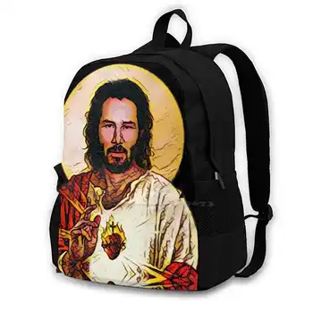 Holy Keanu - тениски, джаджи и маски за лице, модни чанти, раница за лаптоп за пътуване Киану Рийвс Киану Рийвс Спиращ дъха Исус