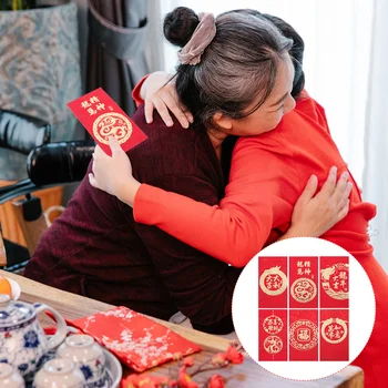 HongBao Китайски стил Червени пликове Новогодишни парични пакети Късметлийски чанти за пари Червени пликове Джобове (смесен стил)