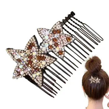 Invisible Star Щипки за коса Star Shape Hair Finishing Fixer Comb Pentagram Hairpin Hair Finishing Fixer Comb Star Bridal Hair Pins