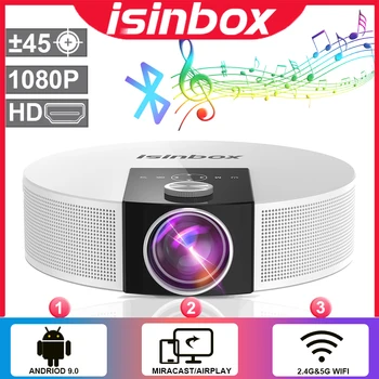 ISINBOX Q10 проектор 1080P Android 9.0 5G WIFI Full HD Native 1080P проектор 4K видео филм Bluetooth проектори за домашно кино