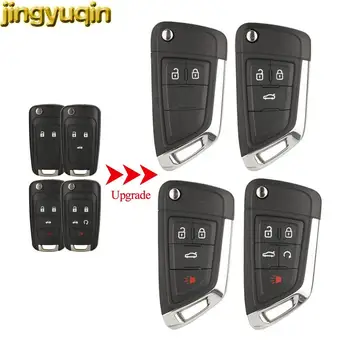 Jingyuqin 5pcs Upgrade Flip Remote Car Key Fob Shell за Chevrolet Camaro Aveo Cruze Epica Lova Impala 2/3/4/5 бутони