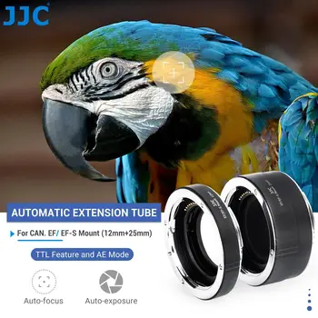 JJC Macro Automatic Extension Tube Set Работа с обективи Canon EOS EF/EF-S 12mm&25mm Снимки отблизо за Canon 850D 90D 80D