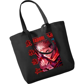 Jujutsu Kaisen Ryomen Sukuna Yuji Itadori платно голяма пазарска чанта пазаруване пътуване жени еко многократна употреба рамо купувач чанти