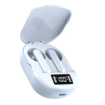 K40 безжични слушалки LED цифров дисплей в ушите стерео слушалки шумопотискащи слушалки с калъф за зареждане Спортна работа