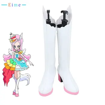 Kirarin Kira Cosplay обувки аниме KiraKira Красива Cure А ла Mode Cosplay PU кожени обувки Хелоуин парти ботуши Prop по поръчка