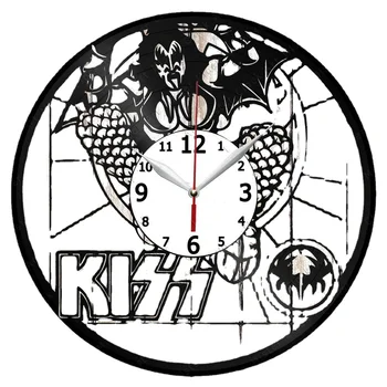 Kiss Vinyl Record Wall Clock Home Art Decor Unique Design Handmade Original Gift Vinyl Clock Black Exclusive Clock Fan Art