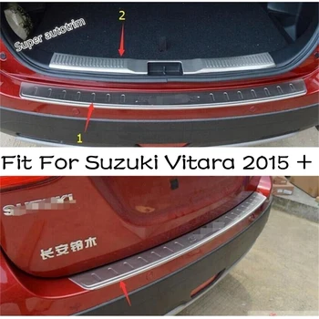 LAPETUS Авто аксесоари годни за Suzuki Vitara 2015 - 2020 задна броня плъзгач протектор предпазител табела покритие тапицерия от неръждаема стомана