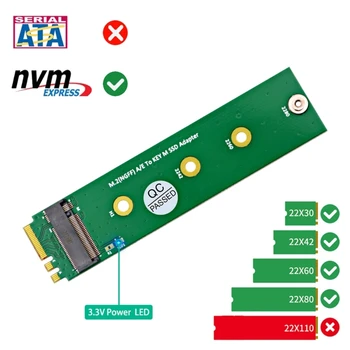 M.2 NGFF A/E към Key-M SSD адаптер конвертор M.2 Wifi интерфейси A+E към M.2 NVME SSD щрангове Поддръжка на борда 2230 2242 2260