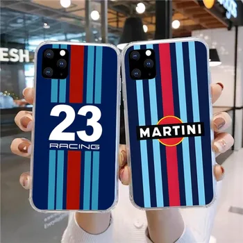 Martini Racing Stripe телефон случай за Huawei P50 P40 P30 Pro Mate 40 30 Pro Nova 8 8i Y7P чест прозрачен телефон капак