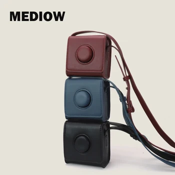 MEDIOW мини чанта за жени Луксозен дизайнерски фотоапарат модел чанти 2023 Ново във висококачествен PU материал Фото стайлинг Crossbody мода