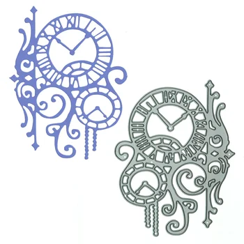 Metal Cutting Die Flourish Clock Pattern Punch Cut Stencil For Handmade Paper Card Clipart Decorating Scrapbooking Material