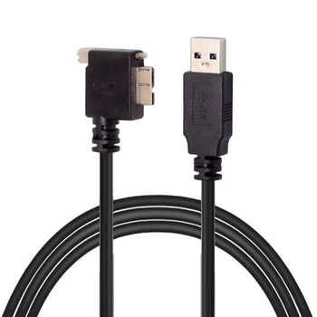 Micro USB с ъгъл от 90 градуса, индустриална камера 3.0 монтаж на винтов кабел за данни, 120cm, 300cm, 500cm