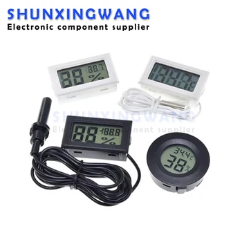 Mini LCD цифров термометър хигрометър температура вътрешен удобен температурен сензор влажност метър габарит инструменти кабел