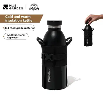 MOBI GARDEN Къмпинг Туристическа бутилка за вода изолирана кана от неръждаема стомана с капак за раница 525ML Protable Outdoor