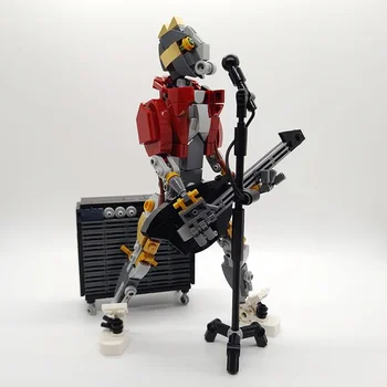 MOC Китарист Музикално изпълнение Rockerbot Градивни блокове Модел Аудио и микрофон Rock Band Play Тухли Играчки Детски подарък