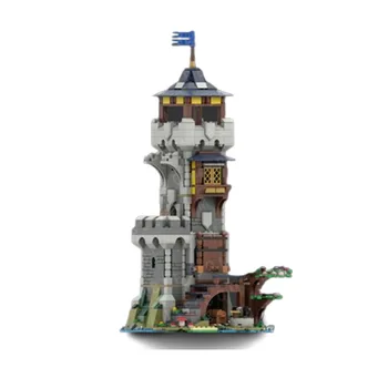 Moc Творчески експертни идеи Средновековна кула пазител Модел на строителни блокове Архитектура Сглобяване на тухли DIY играчки за деца Подаръци