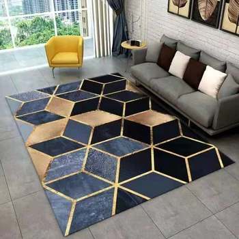 Modern Nordic Light Luxury Gold Diamond Velvet Carpet Waterproof Anti-slip Machine Washable Household Living Room Carpet Bedroom