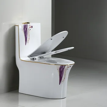 Monalisa Домакински колоритен златен тоалетен ням сифон ултра-висок 200/250/350 яма разстояние тоалетна