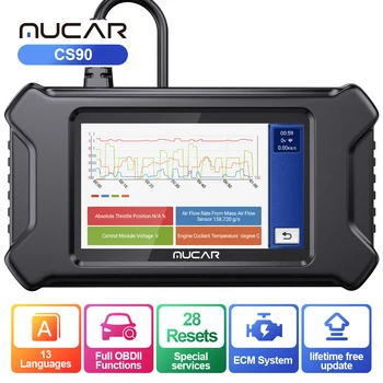 MUCAR CS90 OBD2 Професионален диагностичен инструмент Автоматичен скенер Bluetooth ECM система 28 нулира доживотни безплатни инструменти за сканиране на автомобили