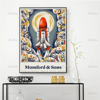 Munford And Sons Rockets Плакат Декорация на хола Стенни арт отпечатъци Начало Декор Платно Уникален подарък плаваща рамка