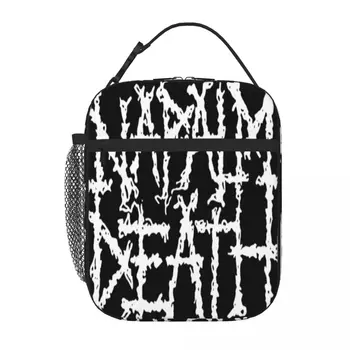 Napalm Death Logo Сив въглен Death Metal Обяд Tote Lunchbag Аниме обяд чанта Thermal обяд кутия