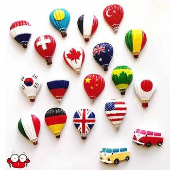National Travel Магнити за хладилник Магнитни сувенири Китай САЩ Корея Япония Германия Италия 3D балон с горещ въздух Хладилник стикери