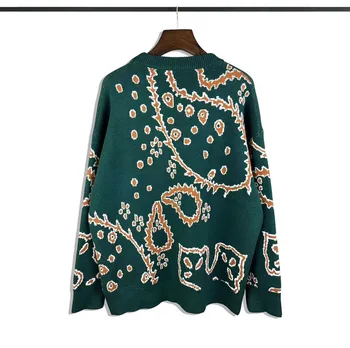 New 2023 Мъже Луксозен Paisley West Coast CRIPS Джентълмен класически памук плета случайни пуловери пуловер азиатски размер високо Дрейк #528