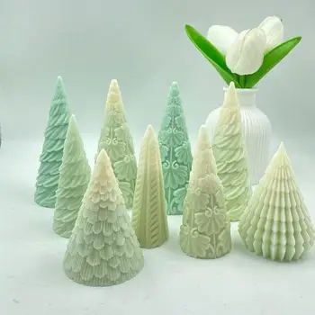 NEW 3D DIY коледно дърво свещ силиконова форма коледен подарък коледно дърво смола гипс силиконов мухъл коледна украса