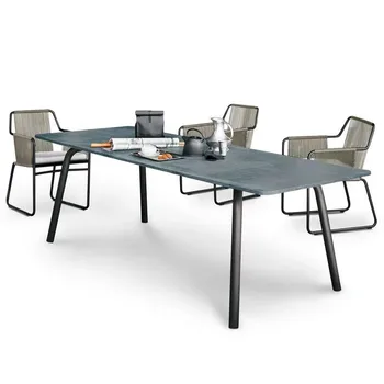 Nordic външна маса и столове, двор релакс градина, вила, ратан стол, ратан диван