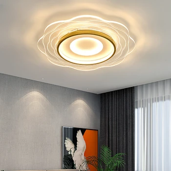 Nordic модерен Led таван лампа злато акрил творчески цвете форма осветление за спалня хол дома декор тавани светлина