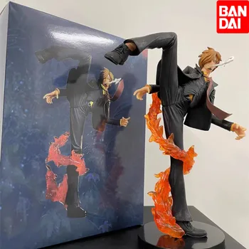 One Piece аниме действие фигура 25CM Sanji черен крак пожар битка версия фигури колекционерски едно парче PVC модел дете играчка Коледа Gif