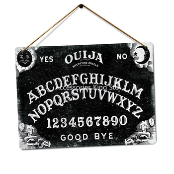 Ouija Board Black - Метална стена Табела Плакет Арт - Терор умря Monste Horror