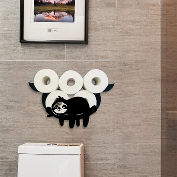 Owl багажник тоалетна хартия притежателя сладък овце метален стена монтиране скоба организатор Кухненски стелажи за съхранение Аксесоари за декор за баня