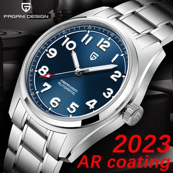 PAGANI DESIGN 2023 38mm Топ марка мъжки механичен часовник от неръждаема стомана NH35 AR покритие сапфир прост луксозен водоустойчив часовник