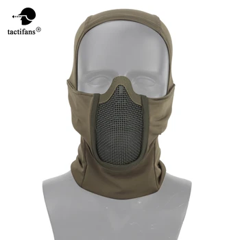 Paintabll тактическа маска с качулка Balaclava пълно лице стоманена мрежа врата защитна ловна шапка стрелба Airsoft аксесоари