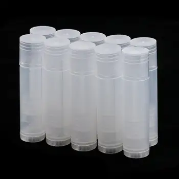 pc Празен козметичен контейнер за устни и прозрачен бял